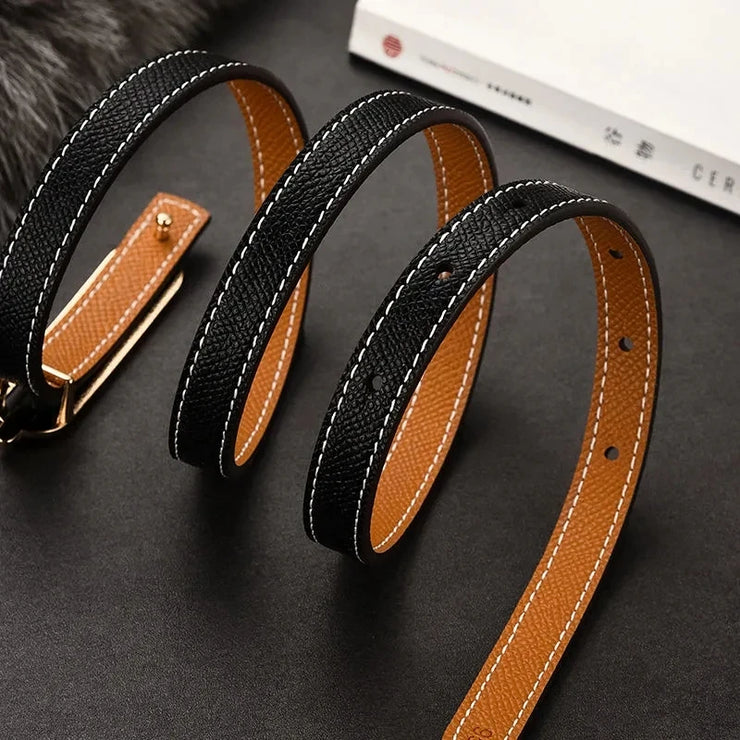 Trendy leather belt Elevate jeans with style