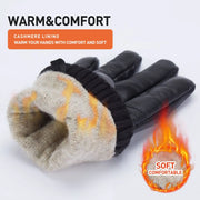 Winter Sheepskin Gloves Warm Touchscreen Cashmere Lining
