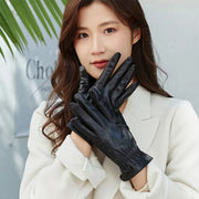 Keep Warm in Fashion with Genuine Leather Touch Screen Mittens