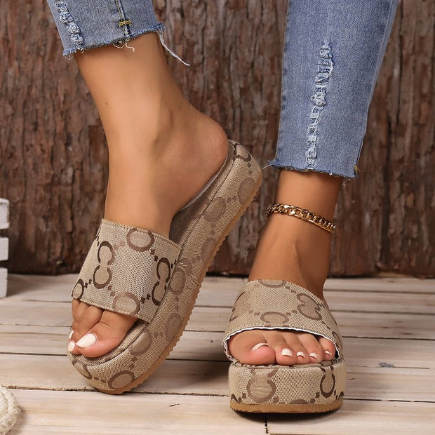 Print Flat Slippers Summer Casual