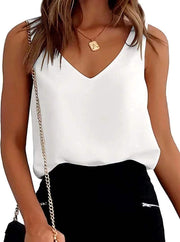 V-neck tank top loose casual summer essential.
