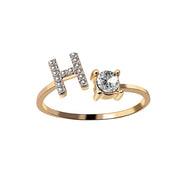 New Design Adjustable 26 Initial Letter Ring Fashion Jewelry
