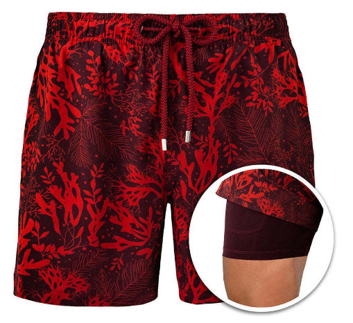 Men's Printed Double Layer Shorts