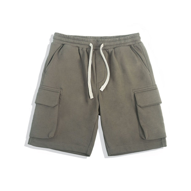 Solid Color Cargo Shorts: Loose Fit