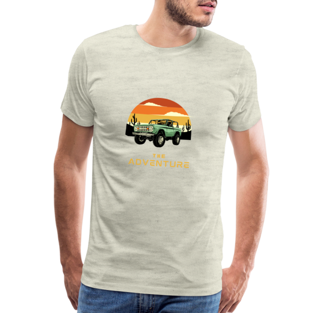"Stylish Print: Men's Premium T-Shirt" - heather oatmeal