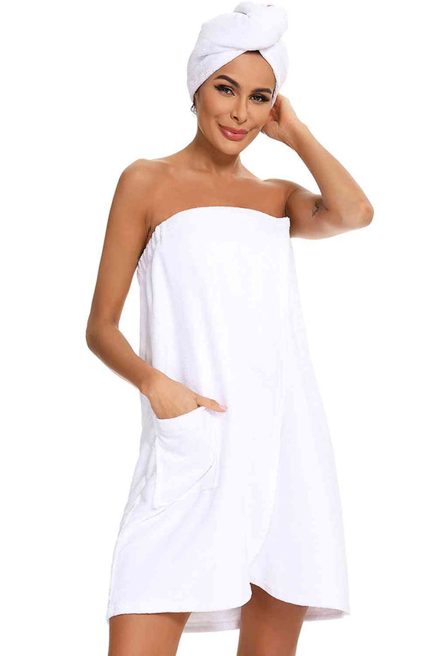 Strapless Robe with pocket