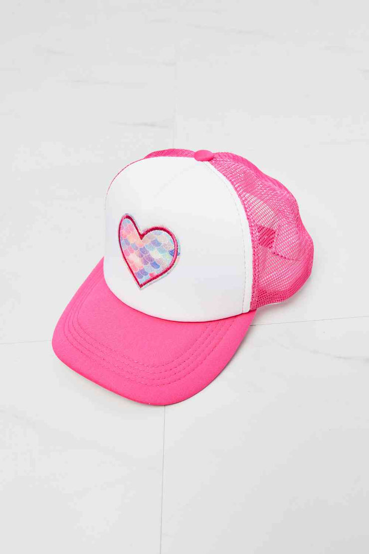 Fame Falling For You Trucker Hat in Pink