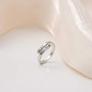 925 Sterling Silver Engraved Bypass Ring