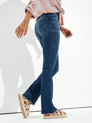 Buttoned Straight Jeans with Pockets