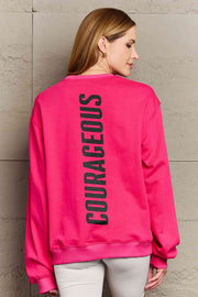 Simply Love Full Size COURAGEOUS Graphic Sweatshirt