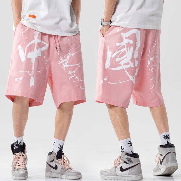 Prowow Summer Casual Men's Shorts Chinese Style Printing Beach Shorts Male 2021 New Loose Streetwear Men Pure Cotton Short Pants