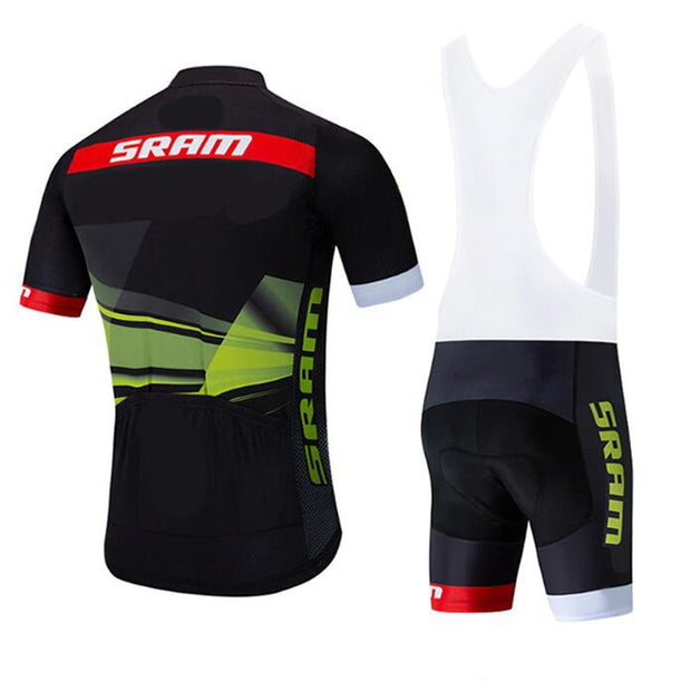 Black SRAM Cycling Team Clothing Bike Jersey 20D Bike Shorts Ropa Ciclismo Quick Dry Mens Summer BICYCLING Maillot Culotte Set