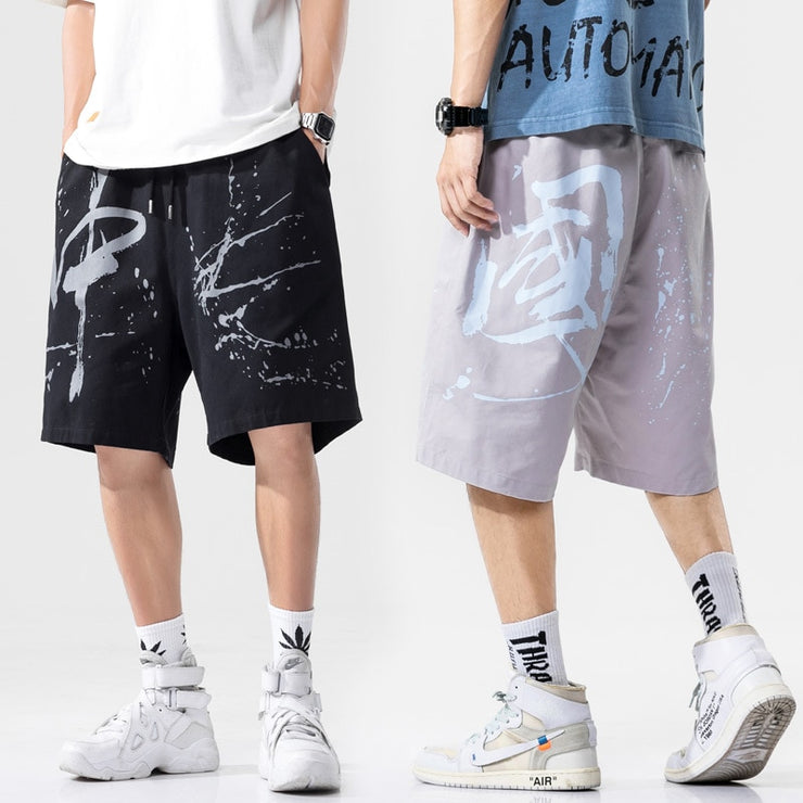 Prowow Summer Casual Men's Shorts Chinese Style Printing Beach Shorts Male 2021 New Loose Streetwear Men Pure Cotton Short Pants