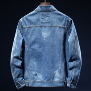 2020 New Autumn Men's Blue Casual Denim Jacket Fashion Classic Style Cotton Elasticity Denim Coat Male Brand Clothes