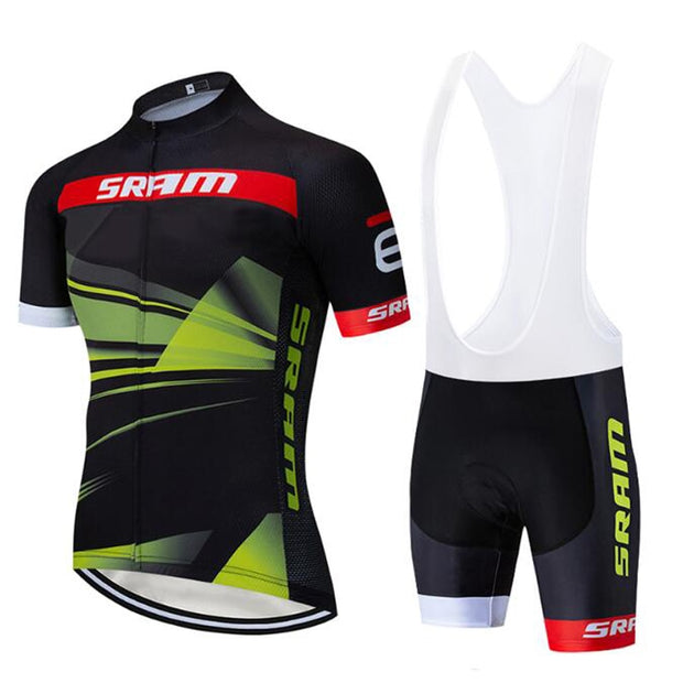 Black SRAM Cycling Team Clothing Bike Jersey 20D Bike Shorts Ropa Ciclismo Quick Dry Mens Summer BICYCLING Maillot Culotte Set