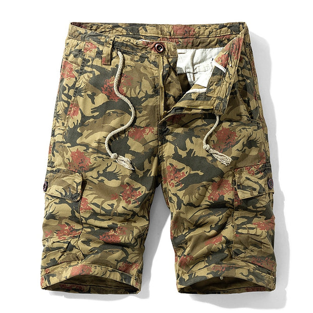 Luulla Men 2020 Summer New Casual Vintage Classic Pockets Cargo Shorts Men Outwear Fashion Twill Cotton Camouflage Shorts Men