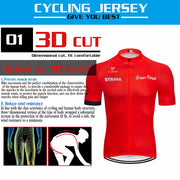 2019 new red STRAVA Pro Bicycle Team Short Sleeve Maillot Ciclismo Men's Cycling Jersey Summer breathable Cycling Clothing Sets