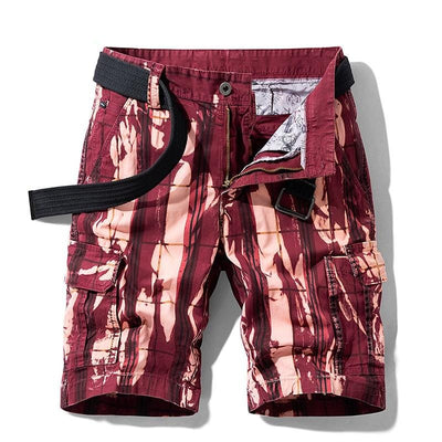Luulla Men Summer New Fashion Hip Hop Print Cotton Cargo Shorts Men Casual Pockets Outwear Zipper Safari Style Cargo Shorts Men