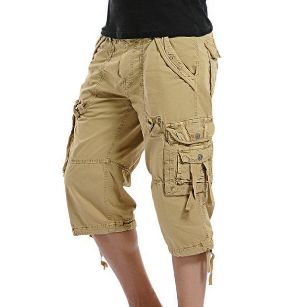 Casual Shorts Men Summer Camouflage Cotton Cargo Shorts Men Camo Short Pants Homme Without Belt Drop Shipping Calf-Length Pants