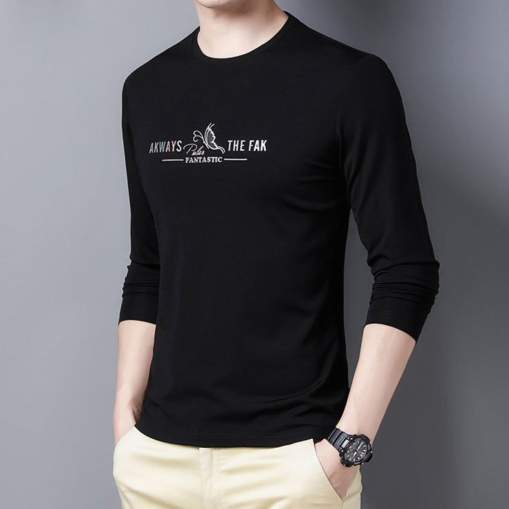 2020 Autumn New Men's Youth Casual Long Sleeve T-shirt High Quality Slim-fit Print Trendy T-shirt Male Brand Clothes