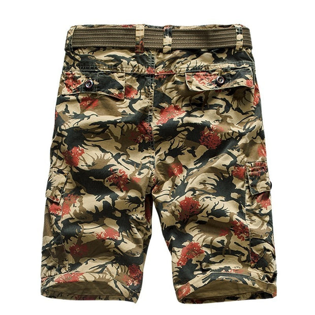 Luulla Men Summer New Cotton Shorts Pants Men Casual Loose Patchwork Camouflage Printing Beach Cargo Shorts Roupa Masculina Men
