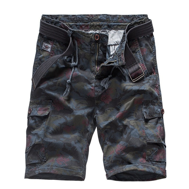 Luulla Men Summer New Cotton Shorts Pants Men Casual Loose Patchwork Camouflage Printing Beach Cargo Shorts Roupa Masculina Men