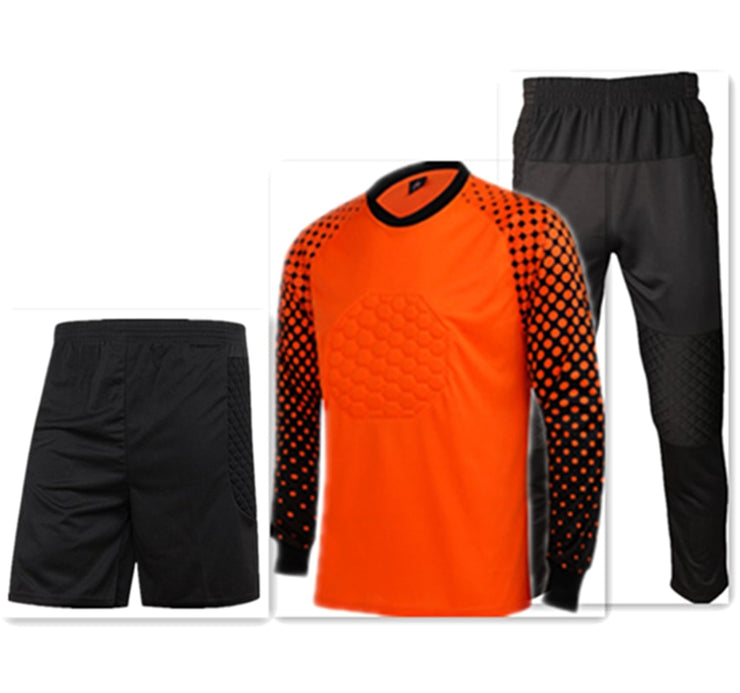 Kids Adult Goalkeeper Soccer Jersey Set Children Men Goalie Football Uniform Sponge Protection Doorkeeper Shirt Pants & Shorts