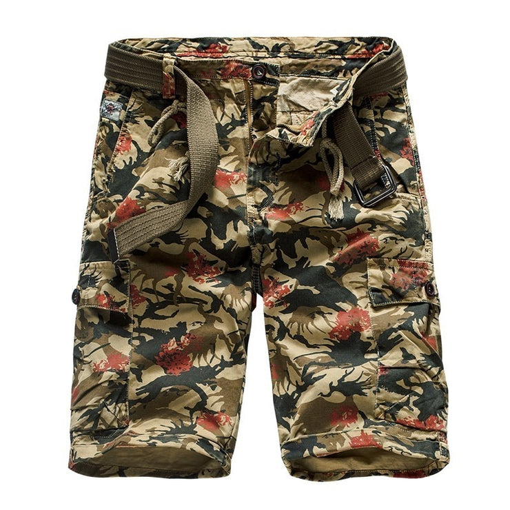 Luulla Men Summer New Cotton Shorts Pants Men Casual Loose Patchwork Camouflage Printing Beach Cargo Shorts Roupa Masculina Men