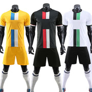 ZMSM Kids Adult Soccer Jersey Set Survetement Football Kit Men Child Football Training Uniform Vertical Stripes Tracksuit DN8103