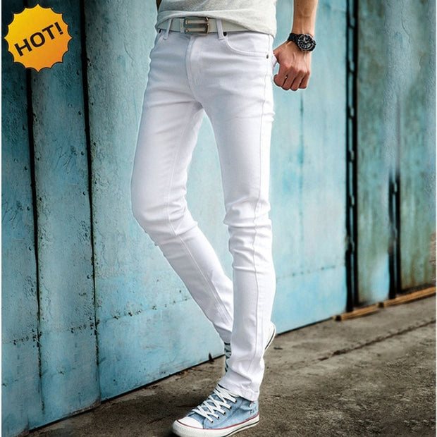 High Quality 2020 Fashion Slim Male White Jeans Men's trousers Mens Casual Pants Skinny Pencil Pants Boys Hip Hop pantalon homme