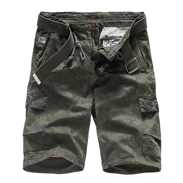 Luulla Men Summer New Cotton Shorts Pants Men Casual Loose Patchwork Camouflage Printing Beach Cargo Shorts Roupa Masculina Men