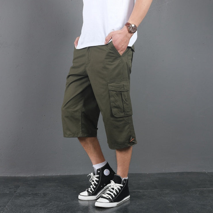 Summer Mens Baggy Multi Pocket Military Camo Shorts Cargo Loose Hot Breeches Male Long Camouflage Bermuda Capris Plus Size 3XL