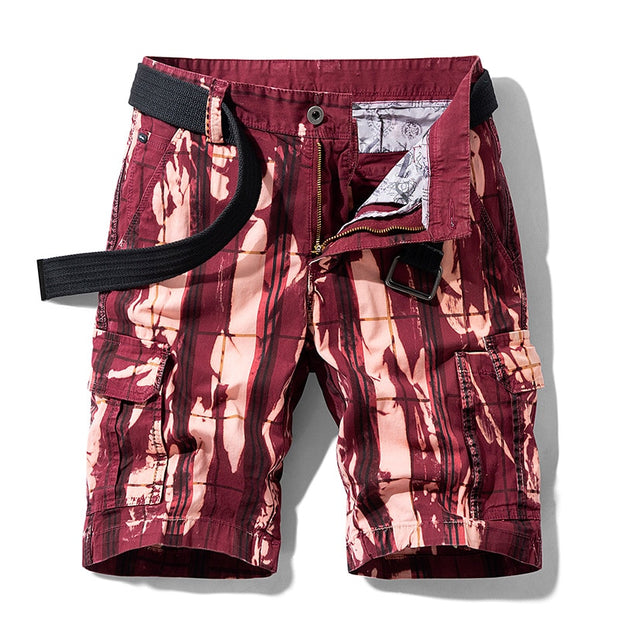 Luulla Men Summer New Fashion Hip Hop Print Cotton Cargo Shorts Men Casual Pockets Outwear Zipper Safari Style Cargo Shorts Men