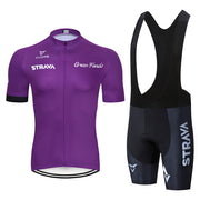 2019 new red STRAVA Pro Bicycle Team Short Sleeve Maillot Ciclismo Men's Cycling Jersey Summer breathable Cycling Clothing Sets
