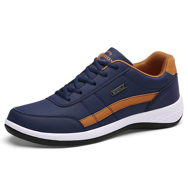 Men Business Casual Shoes PU Leather Running Shoes Fashion Lace Up Casual Sneakers Male Outdoor Walking Jogging Sports Shoes