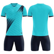 Men Boys Soccer Clothes Sets Short Sleeve Kids Football Uniforms