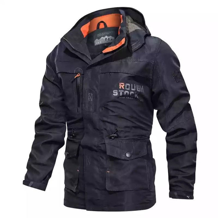 Autumn Winter Mens Bomber Jacket Multi-pocket Waterproof Military Tactical Jackets Hooded Windbreaker Men Coat Outdoor Stormwear