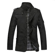 Men's Stylish Solid Jackets Military Button Up Stand