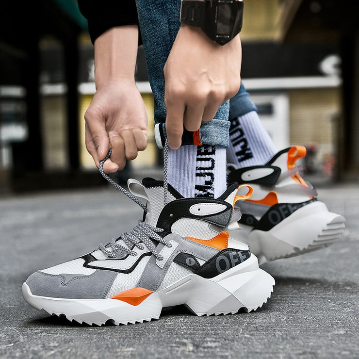 New High Top Fashion Trend Men's Sneakers Breathable Light Outdoor Walking Non-slip Footwear Men Casual Shoes Zapatillas Hombre