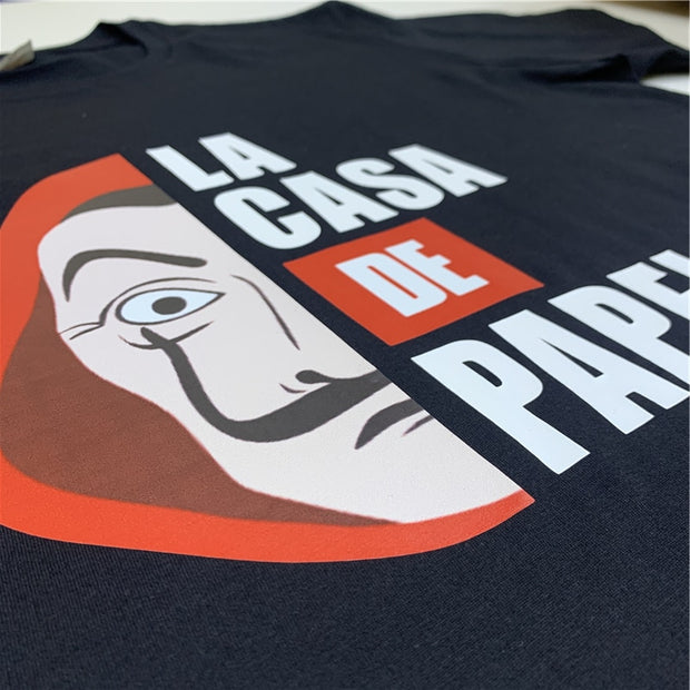 La Casa De Papel T Shirt TV Series Money Heist House of Paper Tops Summer New Arrival Men Short Sleeve Casual Cotton Tee