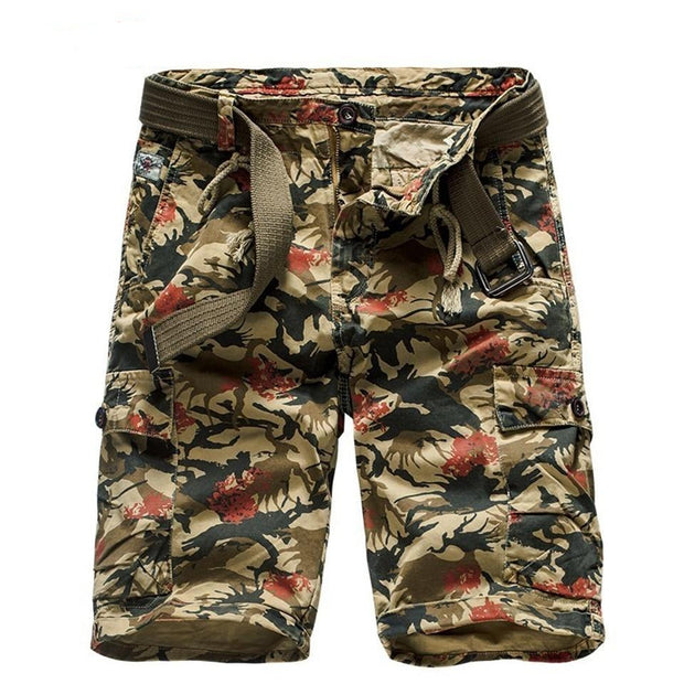 Luulla Men Summer New Cotton Shorts Pants Men Casual Loose Patchwork Camouflage Printing Beach Cargo Shorts Roupa Masculina Men
