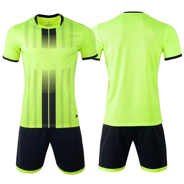 Men Boys Soccer Clothes Sets Short Sleeve Kids Football Uniforms