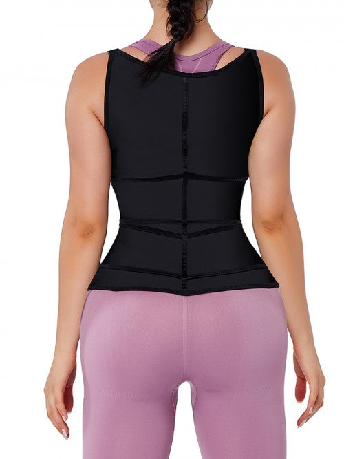 Women Body-Hugging Black Upgrade Durable Zipper Vest Shaper 9 Steel