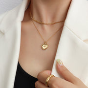 Heart Shape Double-Layered Stainless Steel Necklace