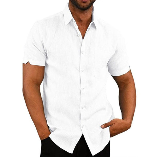 Men Short-Sleeved  Cotton Shirts