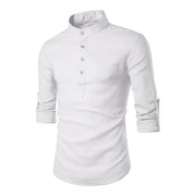 Mens Casual Blouse Cotton Linen Shirt
