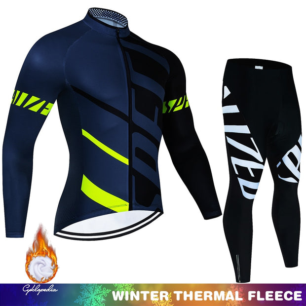 Mens Jersey Suit Sport Riding Bike MTB Clothing Bib Pants Warm Sets