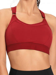 Nautically Black Back Cross Sports Bra Hollow-Out For Sports - FIVE TIGERS 