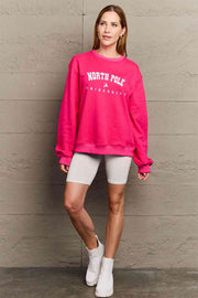 Simply Love Full Size NORTH POLE UNIVERSITY Graphic Sweatshirt