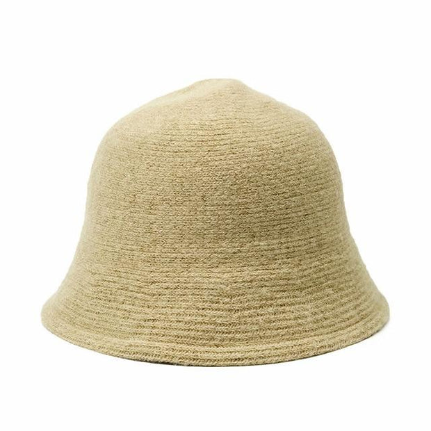 Solid color wool hat Bucket Hat Women's autumn and winter - FIVE TIGERS 